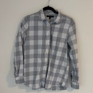 Banana Republic  women’s Gray Plaid Button-Down Shirt S